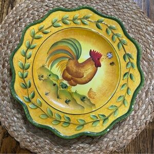 Vintage House of Hattan Pamela Silin Palmer Rooster Decorative Plate